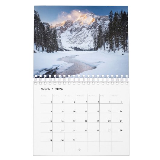 2026 Calendar with images of Italian Dolomites Kalender (Mar 2026)