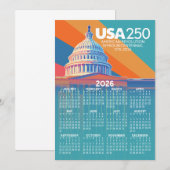 2026 Calendar with USA 250 Capital America Card (Voorkant / Achterkant)