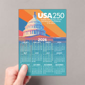 2026 Calendar with USA 250 Capital Dome America Acryl Uitnodigingen (Insitu (Draagbaar))