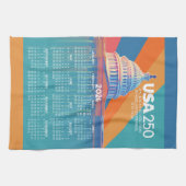 2026 Calendar with USA 250 Capital Dome America Theedoek (Horizontaal)