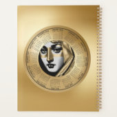 2026 Calendar Woman’s Face in Black and Gold Planner (Achterkant)
