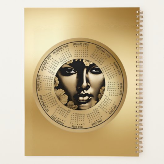 2026 Calendar Woman's Gold Face Planner (Achterkant)