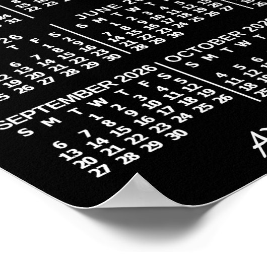 2026 Calendar Year Black Custom 3 Photos Monthly Poster (Hoek)