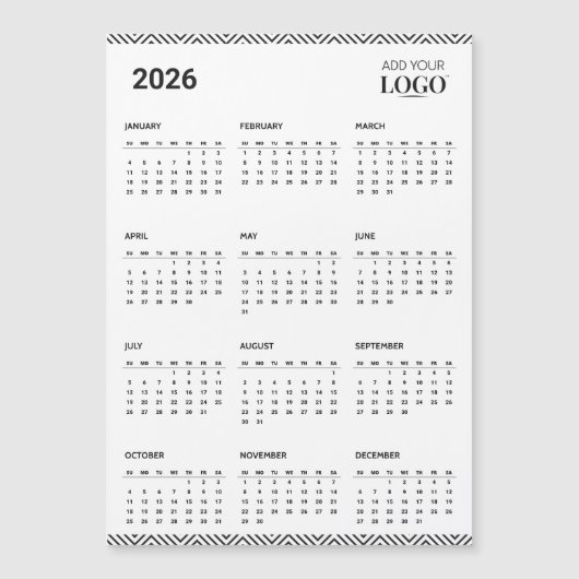 2026 Calendar Year Business Logo Fridge Magnet (Voorkant)
