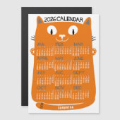 2026 Calendar Year Mid-Century Orange Cat Magnet (Voorkant / Achterkant)
