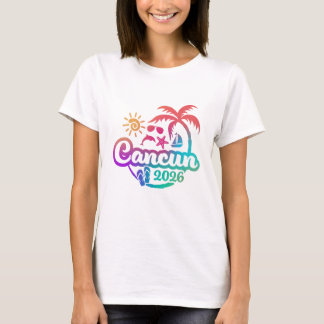 2026 Cancun Vakantie of Reisontwerp T-shirt