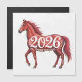 2026 Card Rode Paard magnetische kaart  (Voorkant / Achterkant)