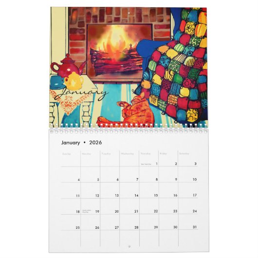 2026 Cats Just Wanna Have Fun Cat Art  Kalender (Jan 2026)
