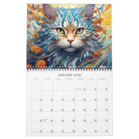 2026 Cats Whimsical Fantasy Art Kalender (Jan 2026)