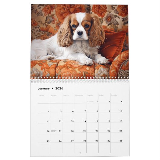 2026 Cavalier King Charles Spaniel Kalender (Jan 2026)
