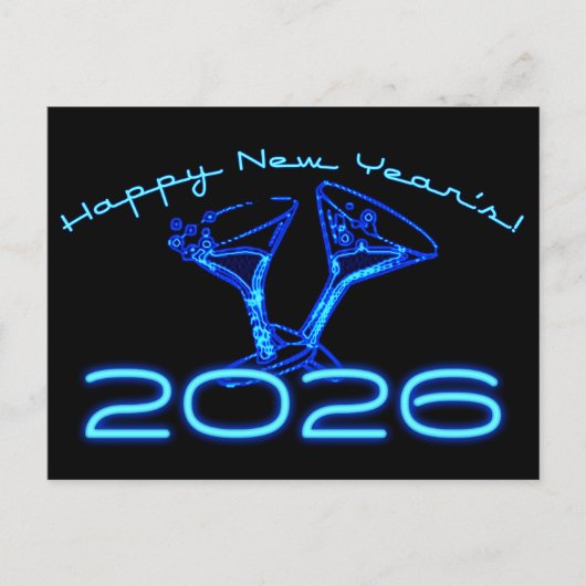 2026 champagne proost nye briefkaart (Voorkant)