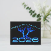 2026 champagne proost nye briefkaart (Staand voorkant)