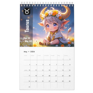 2026 Chibi Schattigee dierenriemkalender – Kawaii  Kalender
