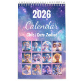 2026 Chibi Schattigee dierenriemkalender – Kawaii  Kalender (Hoes)
