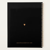 2026 Chic floral roze zwart goud bedrijf Planner (Achterkant)