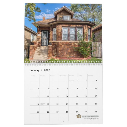 2026 Chicago Bungalow Association Calendar Kalender (Jan 2026)