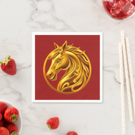 2026 Chinees Nieuwjaar - Gouden Paard Servet