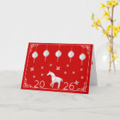 2026 Chinees Nieuwjaar Origami Paard Kaart (Gele Bloem)