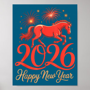 2026 Chinees Nieuwjaar Paardjaar Gelukkig Nieuwjaa Poster
