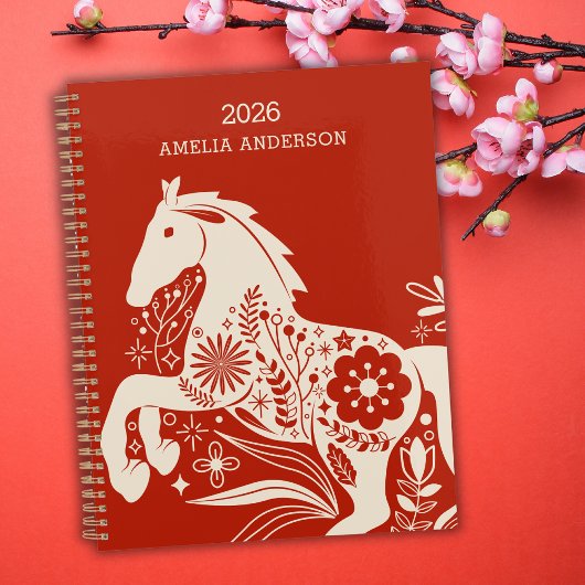 2026 Chinees Nieuwjaar van het Paard Bloemstuk Planner
