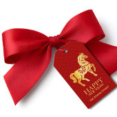 2026 Chinese New Year Horse  Red Gold  Cadeaulabel