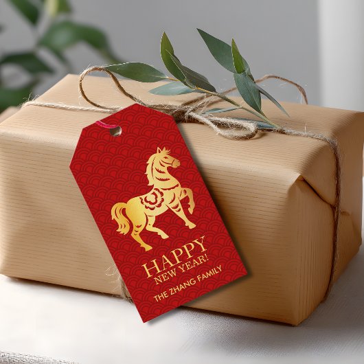 2026 Chinese New Year Horse  Red Gold  Cadeaulabel