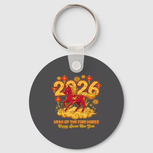2026 Chinese New Year Of The Horse Lunar Zodiac  Sleutelhanger (Voorkant)