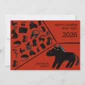2026 Chinese New Year Of The Horse Zodiac Feestdagenkaart (Voorkant)