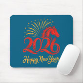 2026 Chinese Zodiac Horse Year Happy New Year Fire Muismat (Met muis)