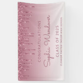 2026 Chique Bourgogne Glitter Drip Afstudeerfeest Spandoek (Verticaal)