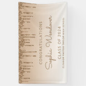 2026 Chique Gouden Glitter Drip Afstuderen Spandoek (Verticaal)
