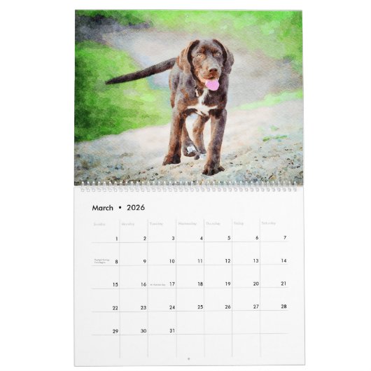 2026 Chocolade Lab Hond Lama Cadeau Voor Labradorl Kalender (Mar 2026)