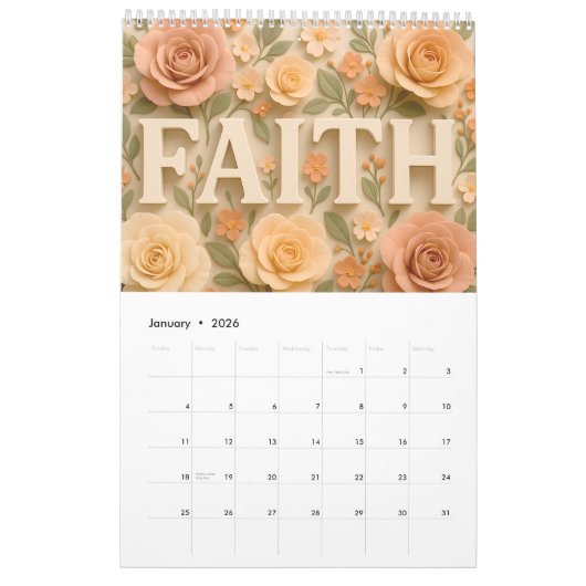 2026 Christian Floral with Personalization Kalender (Jan 2026)