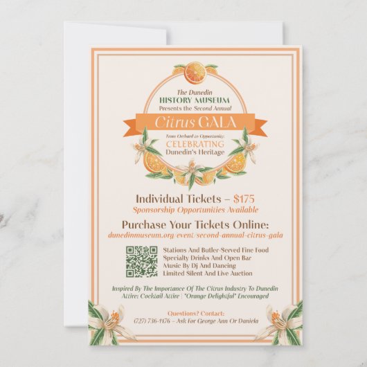 2026 Citrus Gala Invitation Kaart (Achterkant)