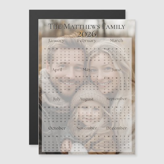 2026 Classic Font Vakantie Fotokalender (Voorkant / Achterkant)