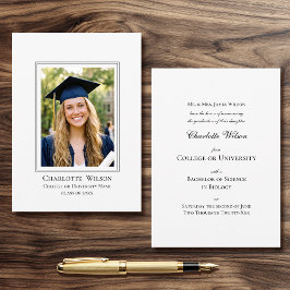 2026 Classic Graduation Announcement Photo Card Aankondiging