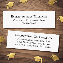 2026 Classic Graduation Invitation Insert Cards Mini Visitekaartje