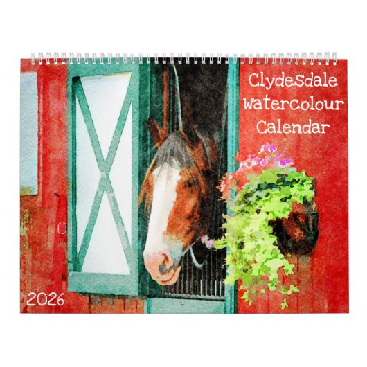 2026 Clydesdale Heavy Horse Lover Owner Clyde Gift Kalender (Hoes)