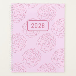 2026 Coming Up Roses: Donkere Roze Rozen op Roze Planner