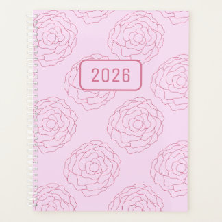 2026 Coming Up Roses: Donkere Roze Rozen op Roze Planner