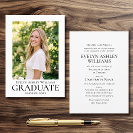 2026 Commencement Ceremony Invitation Photo Card Kaart