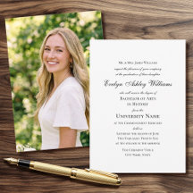 2026 Commencement Invitation Formal Photo Card