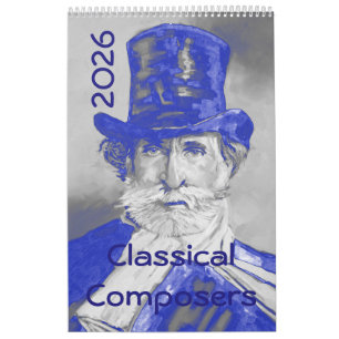 2026 Composers Portraits - Symfonie in blauw en gr Kalender