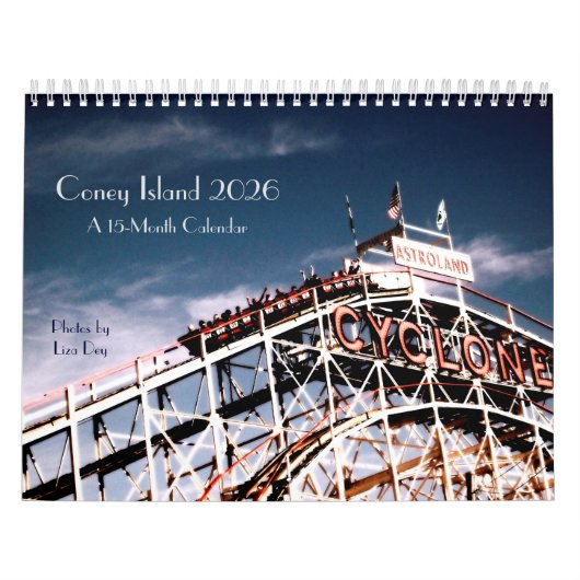 2026 Coney Island 15-maands kalender (Hoes)