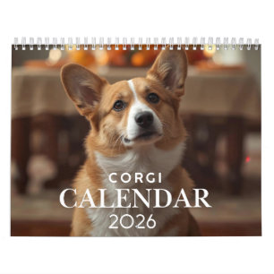 2026 Corgi Kalender – 12 Maanden Muurkalender