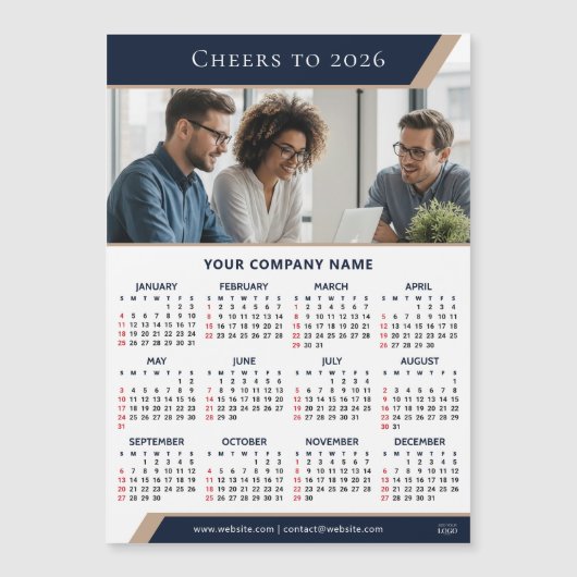 2026 Corporate Giveaway Photo Modern Fridge Magnet (Voorkant)