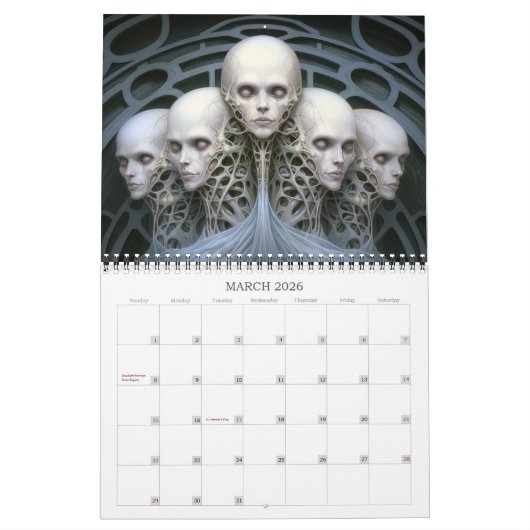 2026 Cosmic Darkness Surreal Horror Kalender (Mar 2026)
