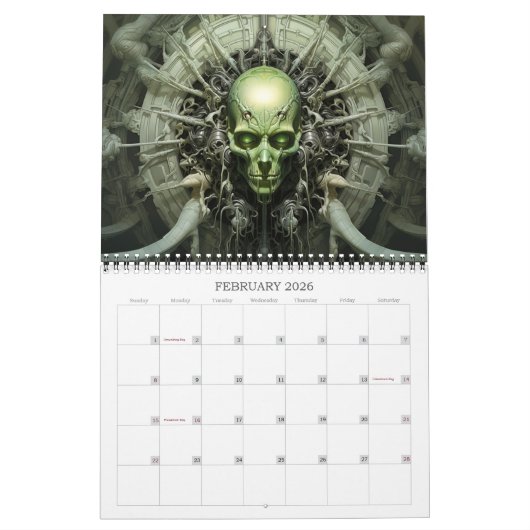 2026 Cosmic Darkness Surreal Horror Kalender (Feb 2026)
