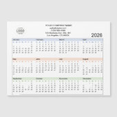 2026 Custom Company Logo Magnetische Kalender Kaar (Voorkant)