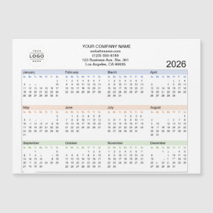 2026 Custom Company Logo Magnetische Kalender Kaar